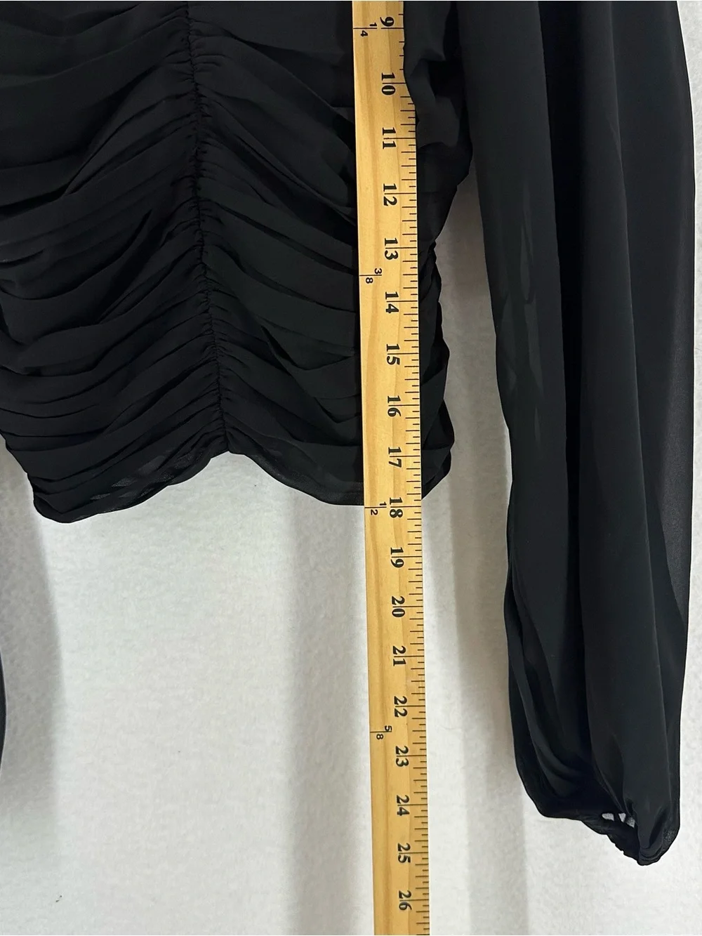 Abercrombie & Fitch Ruched Sweetheart Puff Sleeve Crop Top Women’s Small Black
